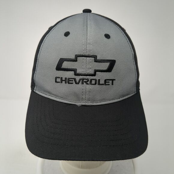 Chevrolet Strapback Baseball Cap Black One Size Adjustable Embroidered 6 Panel - Picture 2 of 9